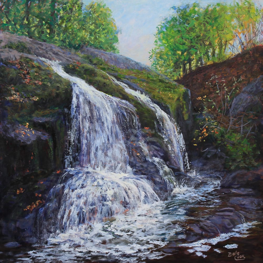 Shady Cascade by Dale Cook  Image: Dale Cook, Shady Cascade, Oil 18x18