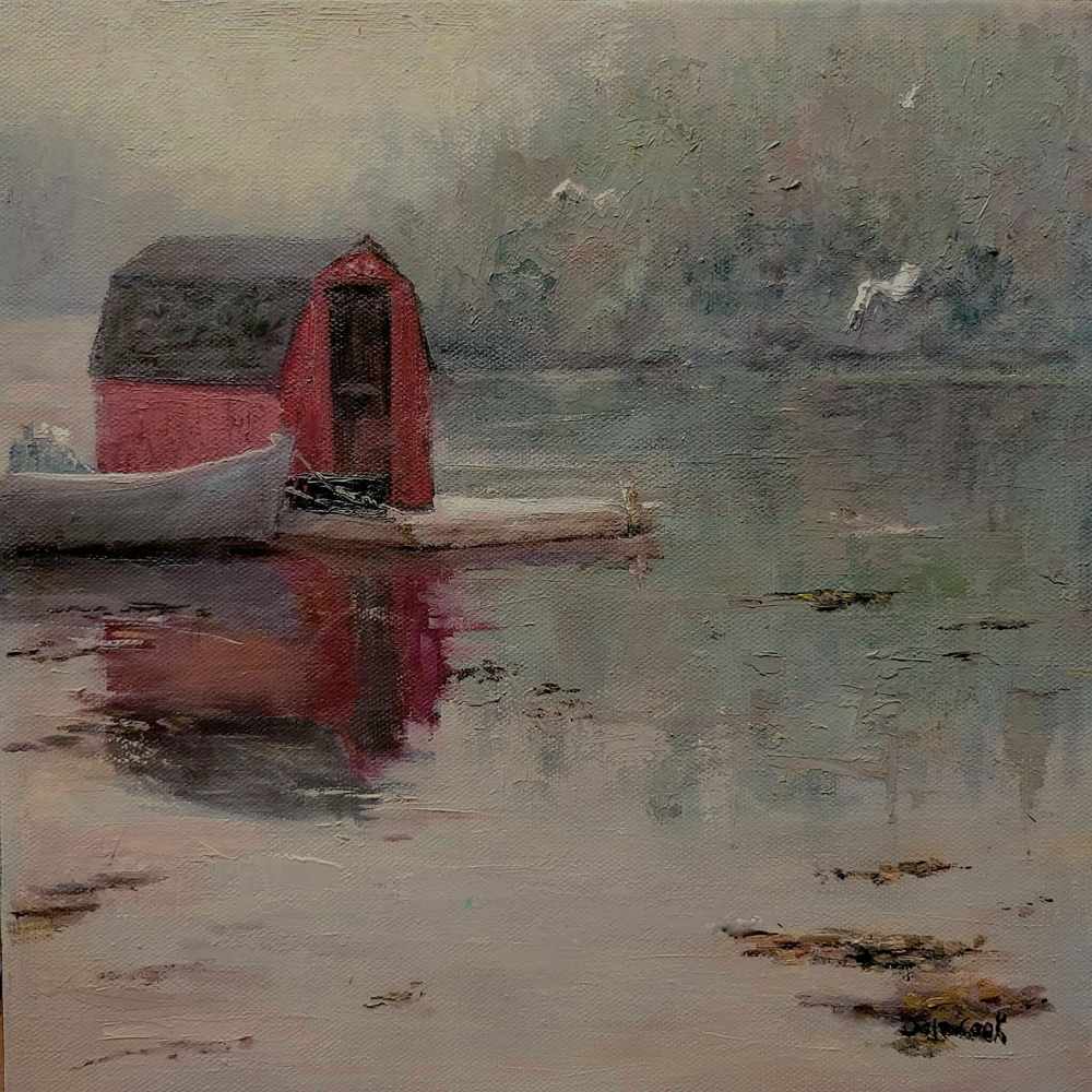 Misty Morning Reflection by Dale Cook  Image: Misty Morning Reflection, 12 x 12 Oil