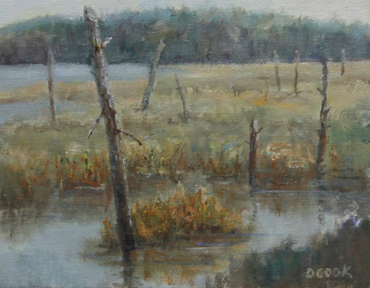 Harvey Frog Lake by Dale Cook  Image: Harvey Frog Lake, Oil, 9x7