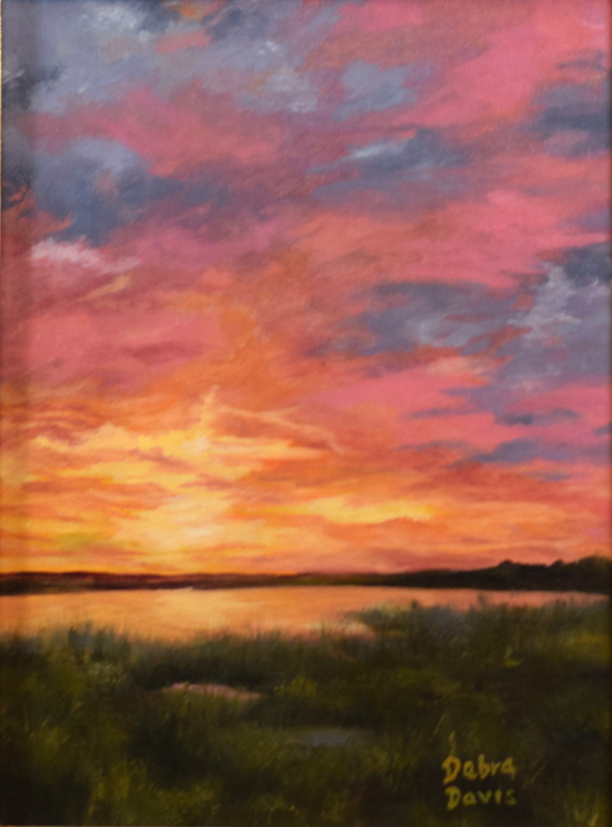 Blazing Quiet by Debra Davis  Image: ✨ “Blazing Quiet” ✨
Sometimes the world says goodbye with a whisper of light. This painting was inspired by those golden hours where everything stands still — a blaze in the sky, peace on the ground. It’s a tribute to quiet endings and glowing skies. 
