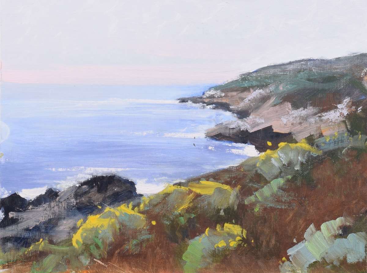 Edge of August by Debra Davis  Image: Soft coastal light and peaceful brushstrokes capture the serenity of late summer by the sea. A timeless oil painting that brings calm and coastal charm to your space.