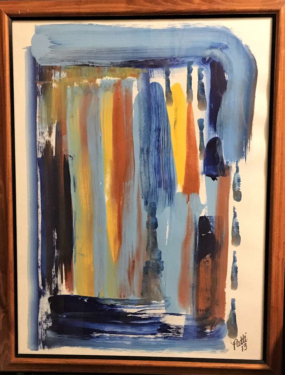 OFF BALANCE by Patti Cooprider  Image: OFF BALANCE in Brown Frame under Glass