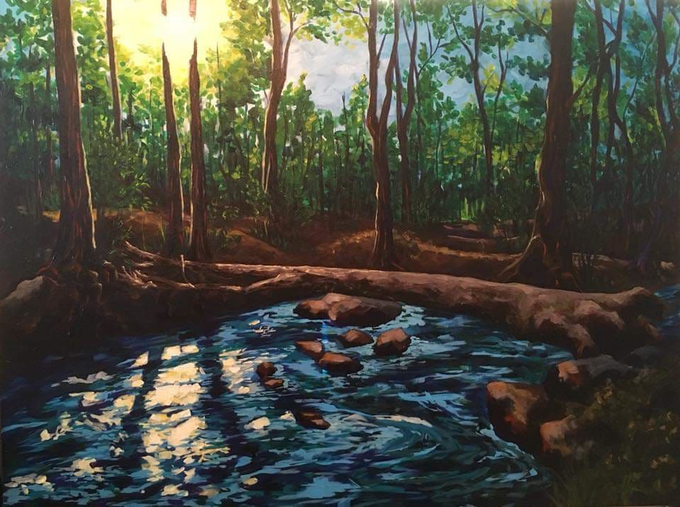 Smoky Mountain Stream by Allison Fox  Image: Travel with me to Smoky Mountain National Park and encounter this cool stream in the woods while the sun breaks through the trees.