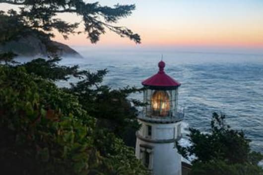 Heceta Head Lighthouse at Dawn by Carol Hudson 