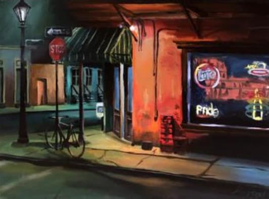 Corner Store with Bike by Dan Reed 