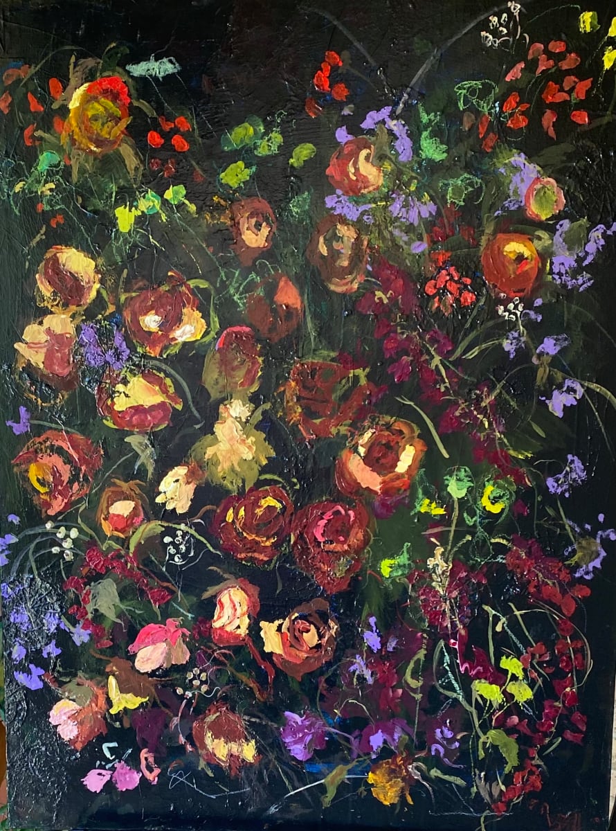 Dark Floral Gem by Rhonda Bell Studio 