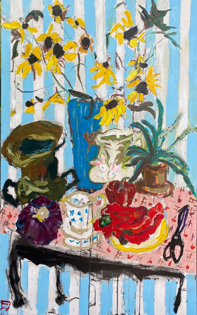 Red Peppers by Rhonda Bell Studio 