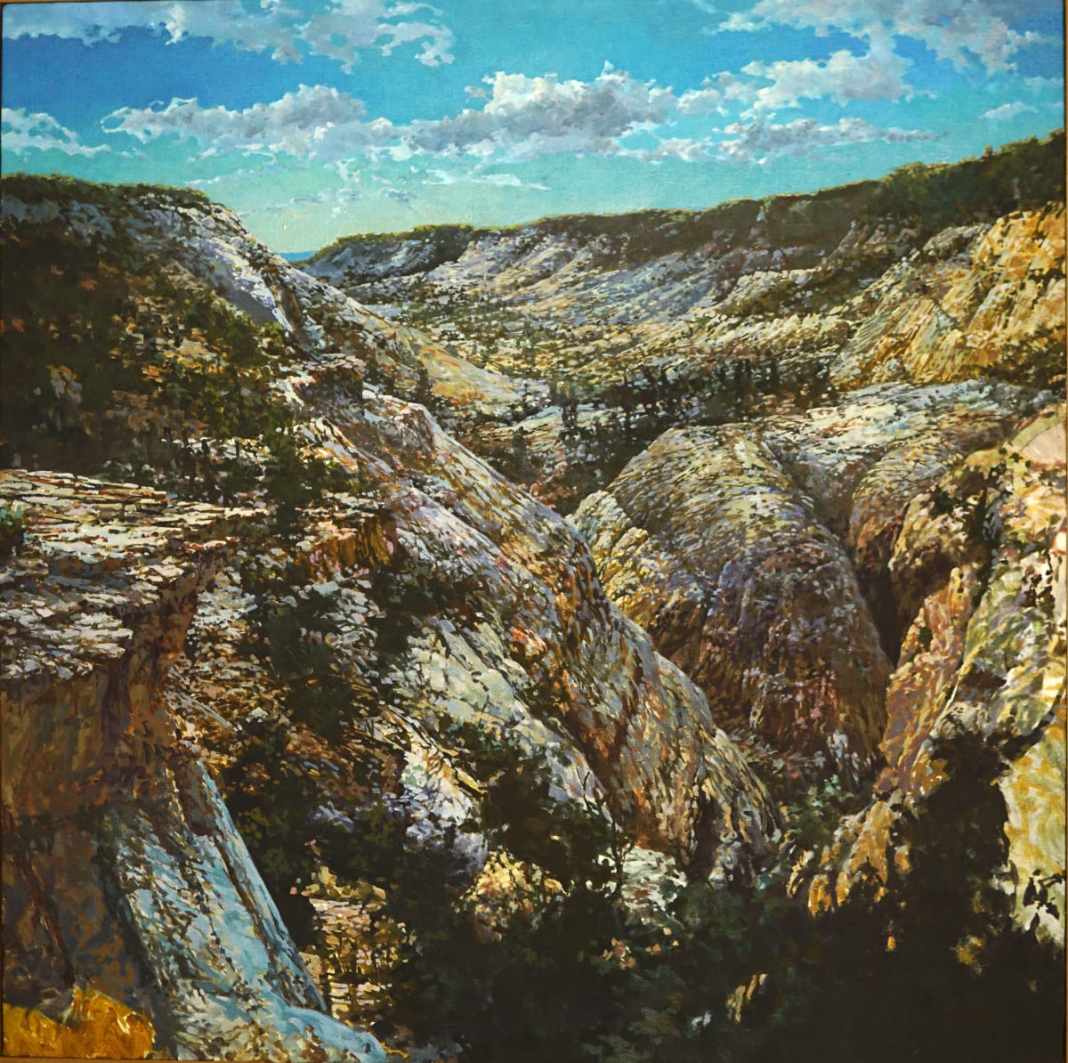 Deer Creek Canyon by Bruce Marsh  Image: Painted onsite, SE Utah. I made annual trips there from 2005-2010. The light and the geology!!
