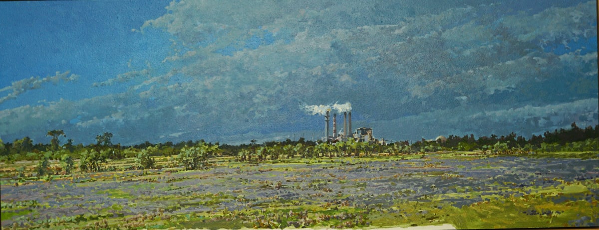 Cow Pasture w/Power Plant by Bruce Marsh 