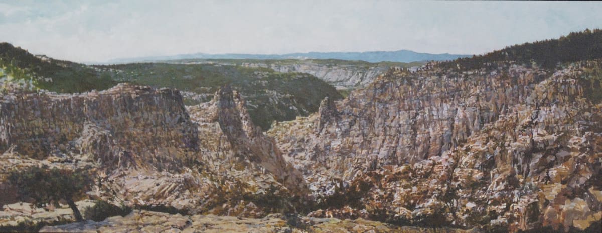 Hells Back Bone by Bruce Marsh  Image: Onsite painting, now in the collection of Jim Smith.