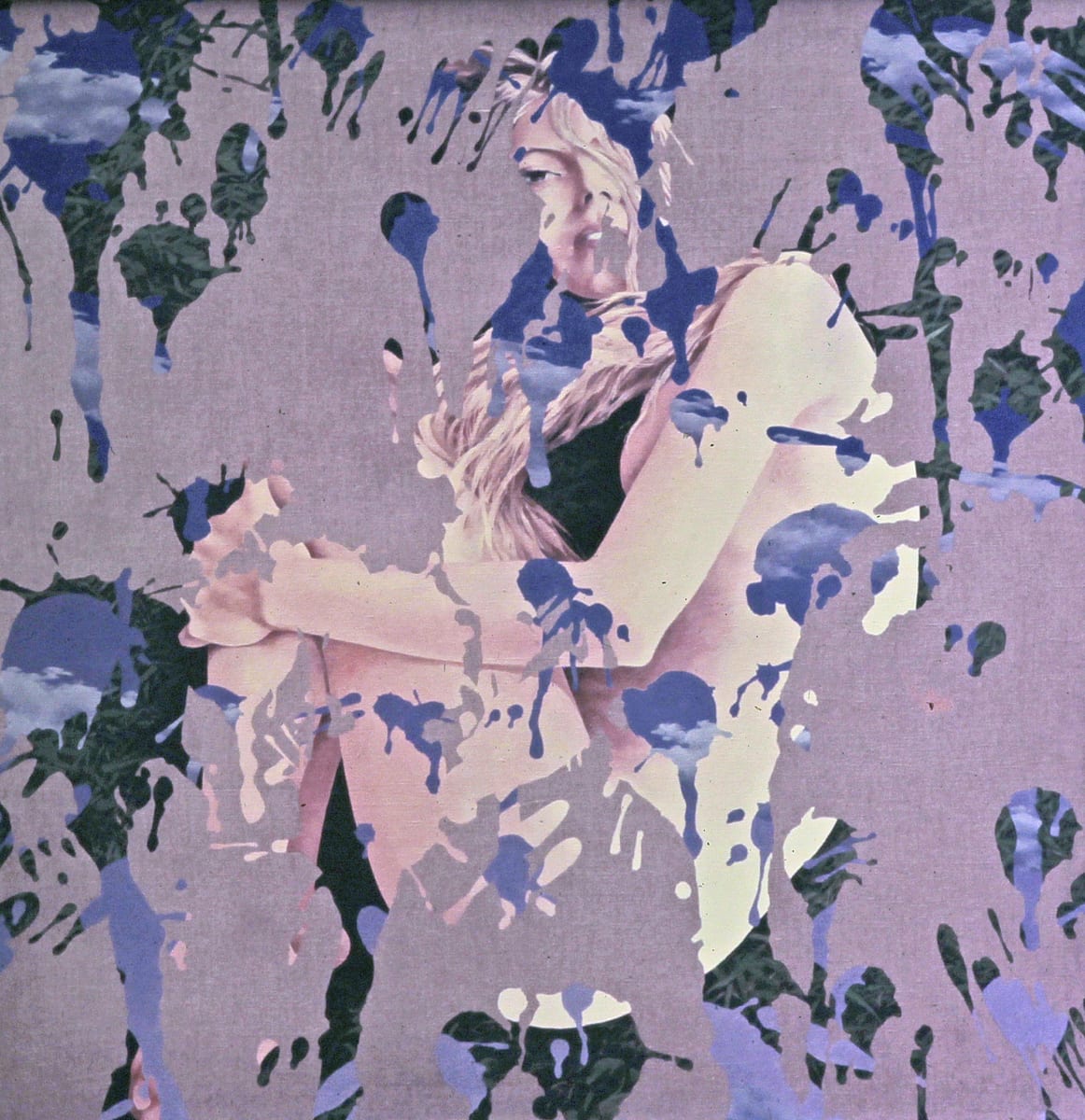 Splattered Trees w Nude.  Image: I used the 'splatters' in a number of paintings.