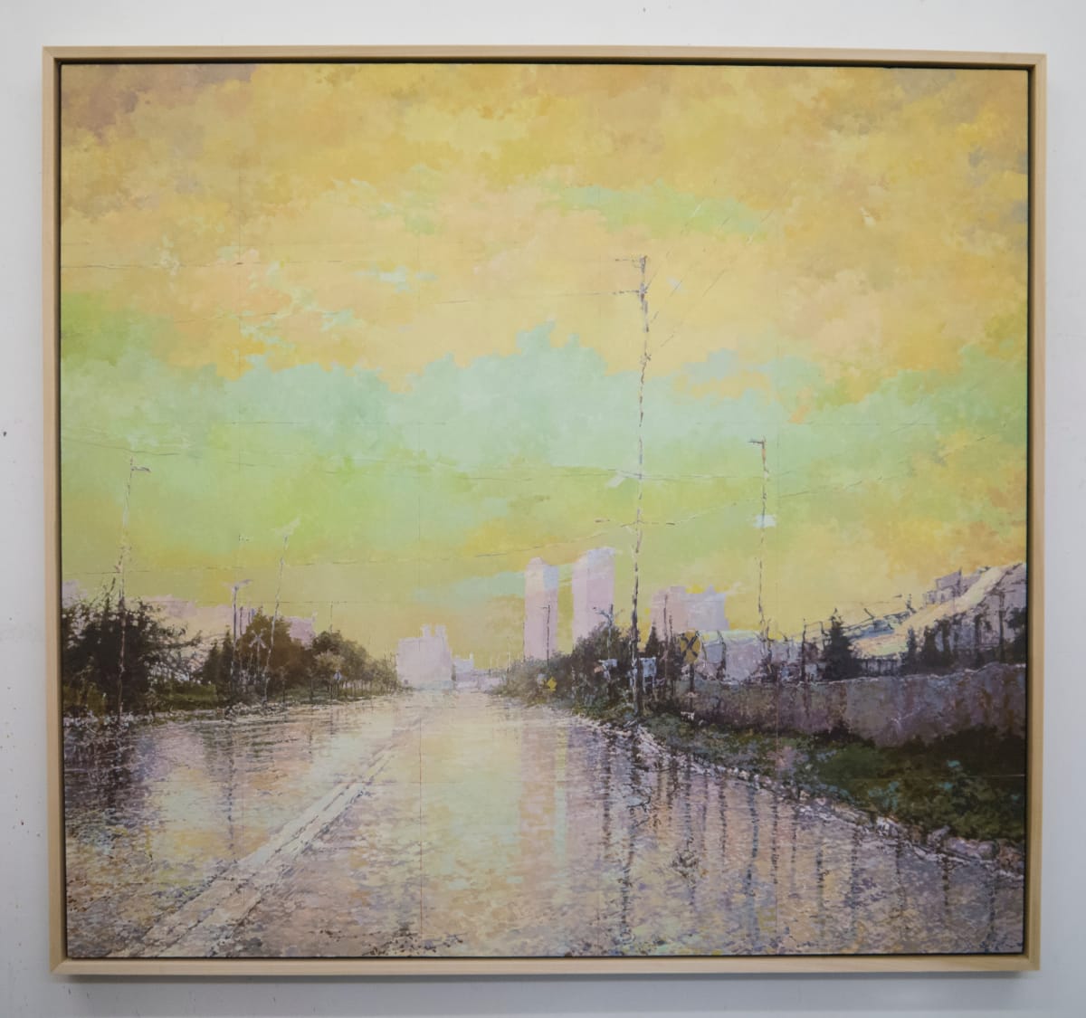 Tampa Rain by Bruce Marsh  Image: A street in the rain. Hints of color in the sky led to this exaggeration!