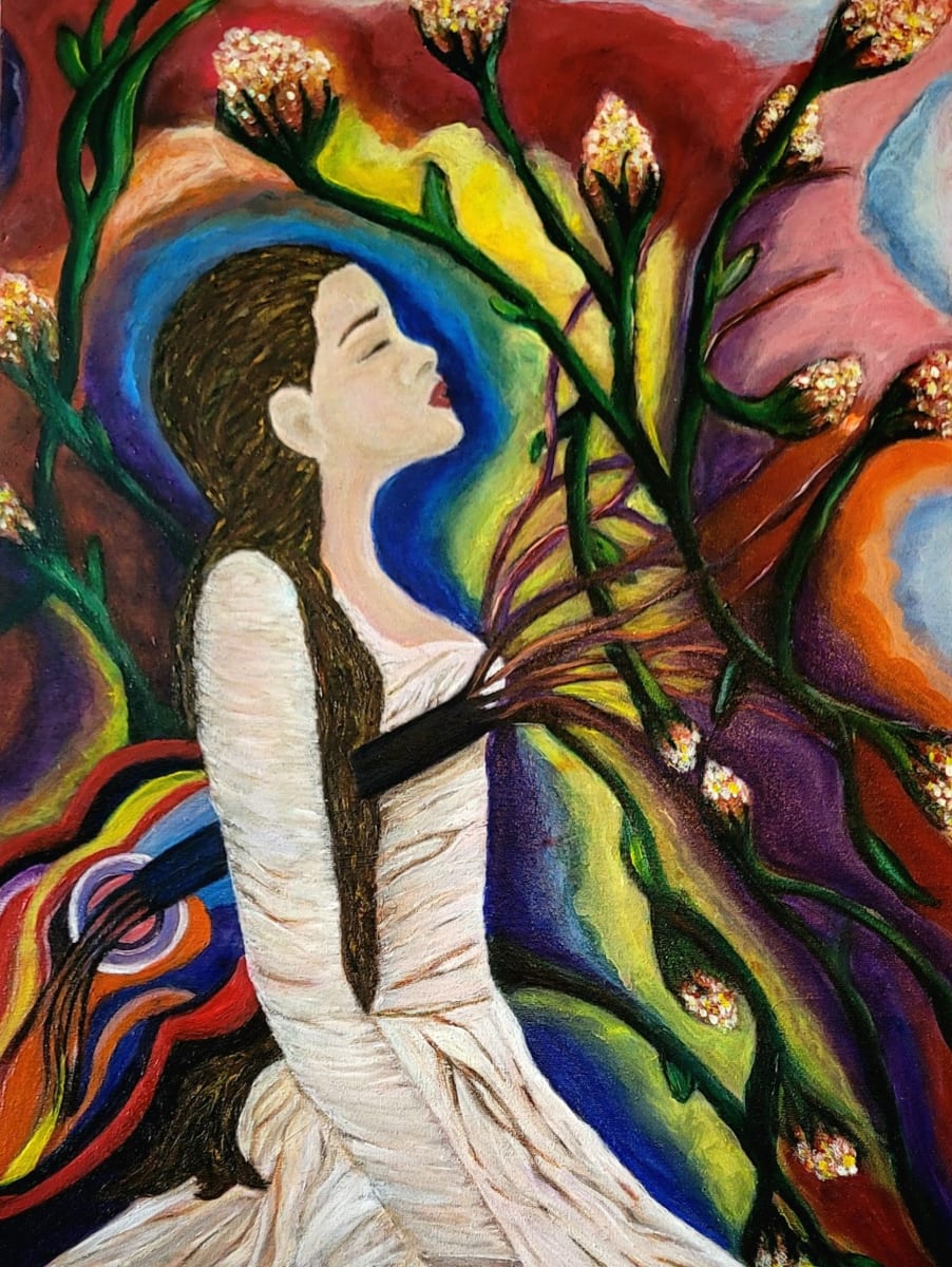 Hispanic girl with guitar by Maggie Allen 