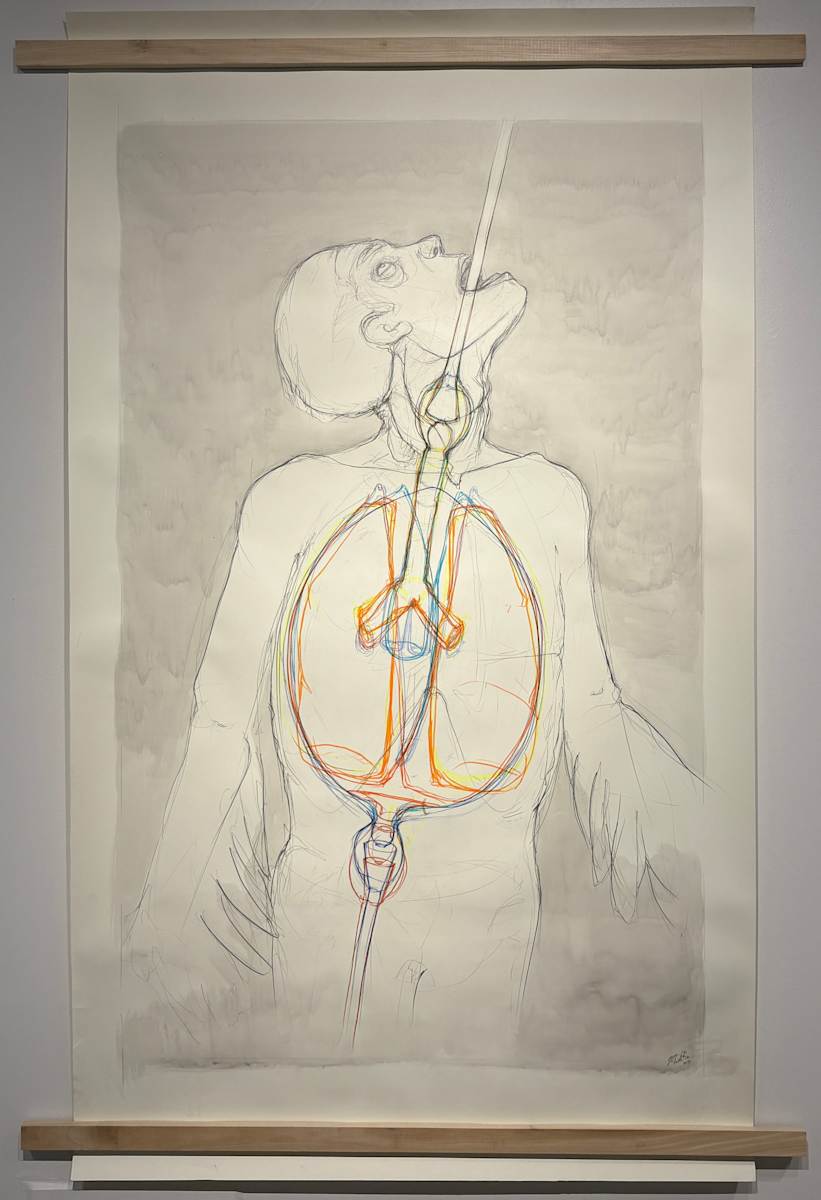 How to Make Glass Lungs by Nicholas Dertien  Image: Installation view of "How to Make Glass Lungs" by Nicholas Dertien from the "Exploring Uncertainty: An Interactive Art Exhibition (Part One: Personal Uncertainty)" exhibition in 2025.