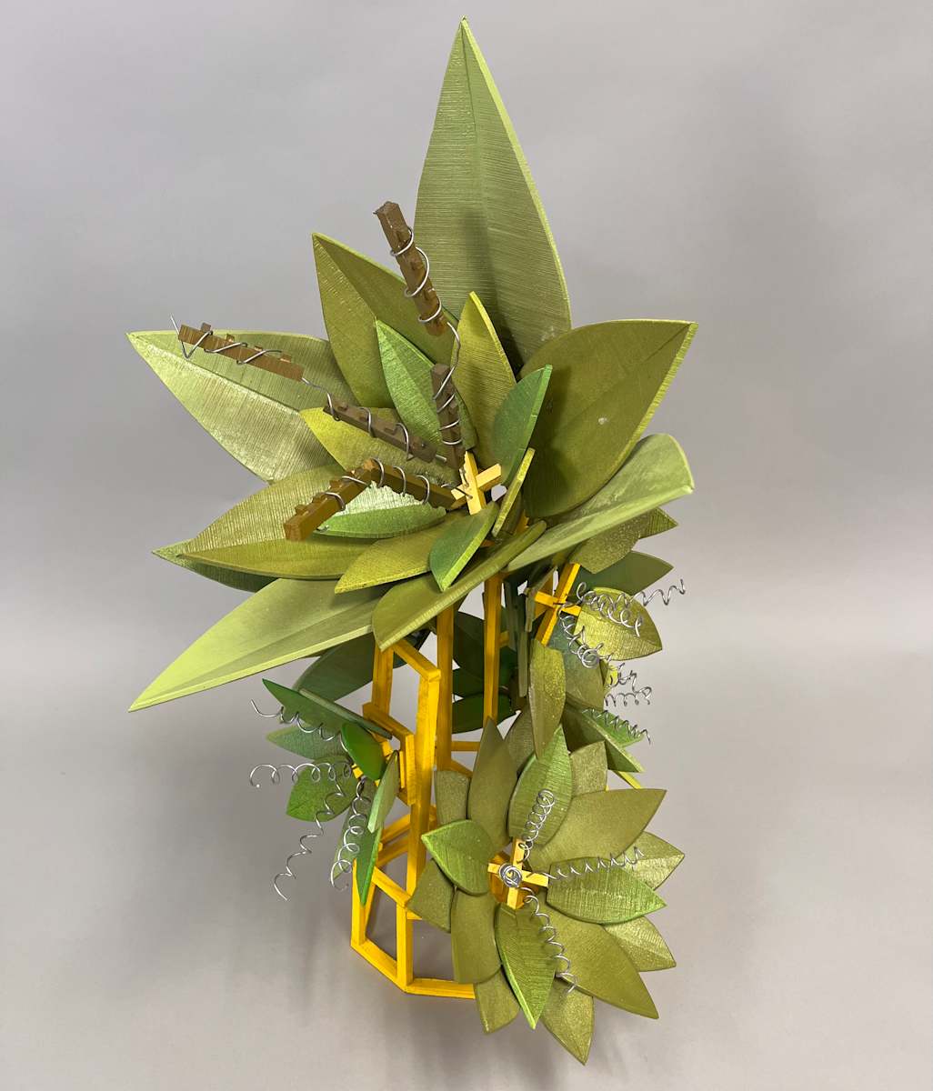 Resurgence by Isabelle Kelly  Image: Isabelle Kelly, "Resurgence", 2024, wire, wood, and spray paint, 27 x 17 x 17 in.
