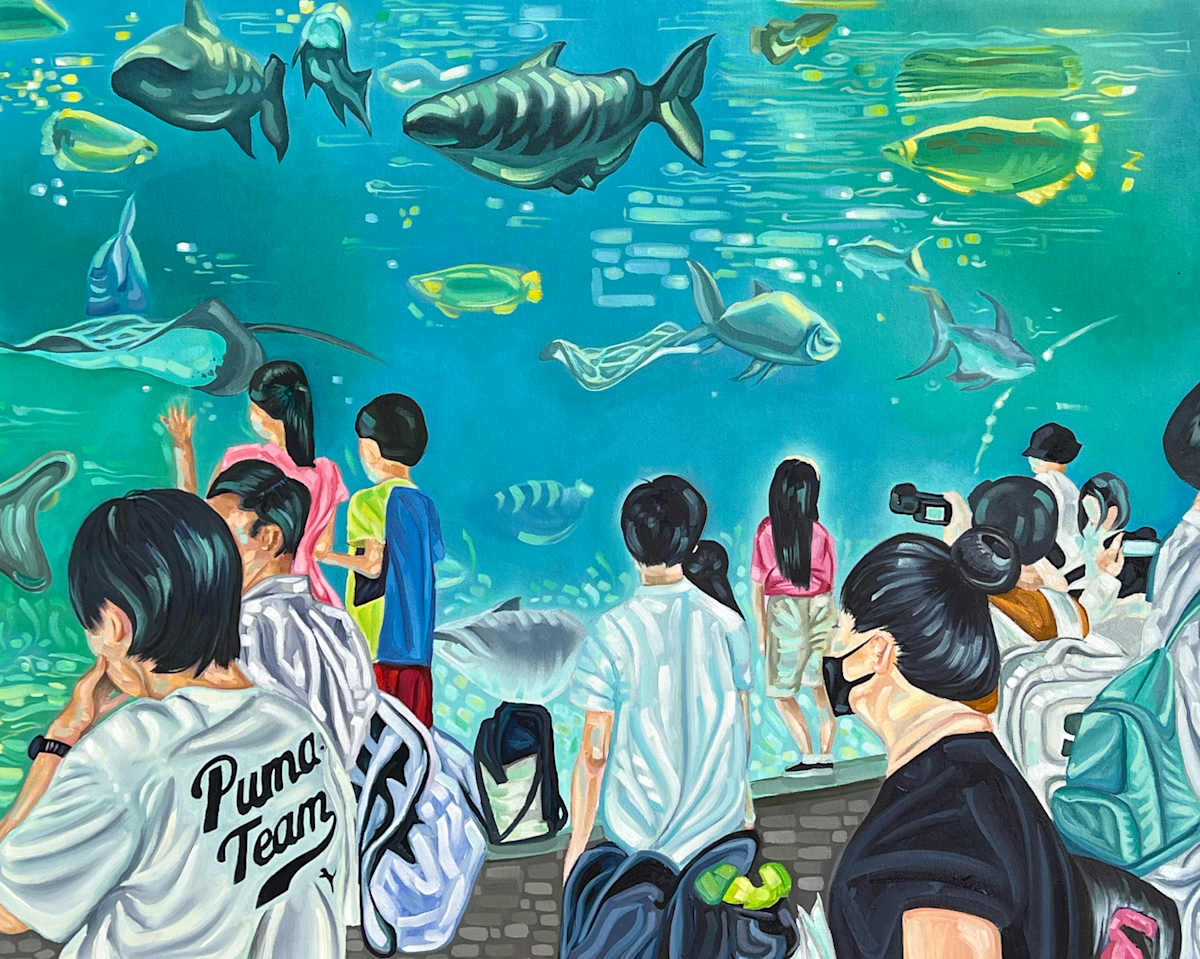 Separate Worlds by Jillian Rounds  Image: Jillian Rounds, "Separate Worlds", 2024, oil on canvas, 24 x 30 x 0.75 in.