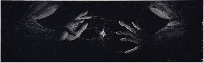 Genesis by Isaiah Rivera  Image: Isaiah Rivera, Genesis, 2021, relief, 16 x 39.5 x .1 in. 