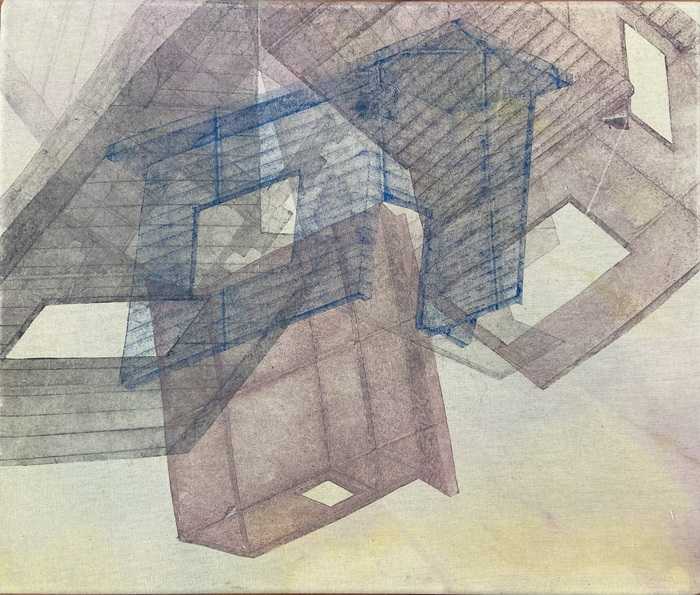 Short Window by Mark Raymer  Image: Mark Raymer, Short Window, 2023, intaglio and dye on cotton, 13.20 x 15.7 x 2 in. 
