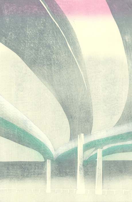 Overpasses (2.2) by Raluca Iancu  Image: Raluca Iancu, Overpasses (2.2), 2022, mokuhanga, 18 x 13 in. 