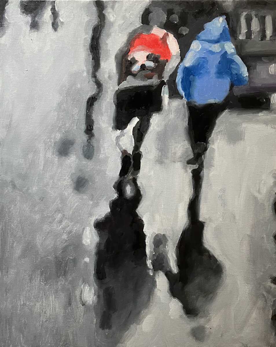 Webcam Series-Rainy Day by David Thornberry  Image: David Thornberry, "Webcam Series-Rainy Day", 2024, oil on canvas, 20 x 16 in.