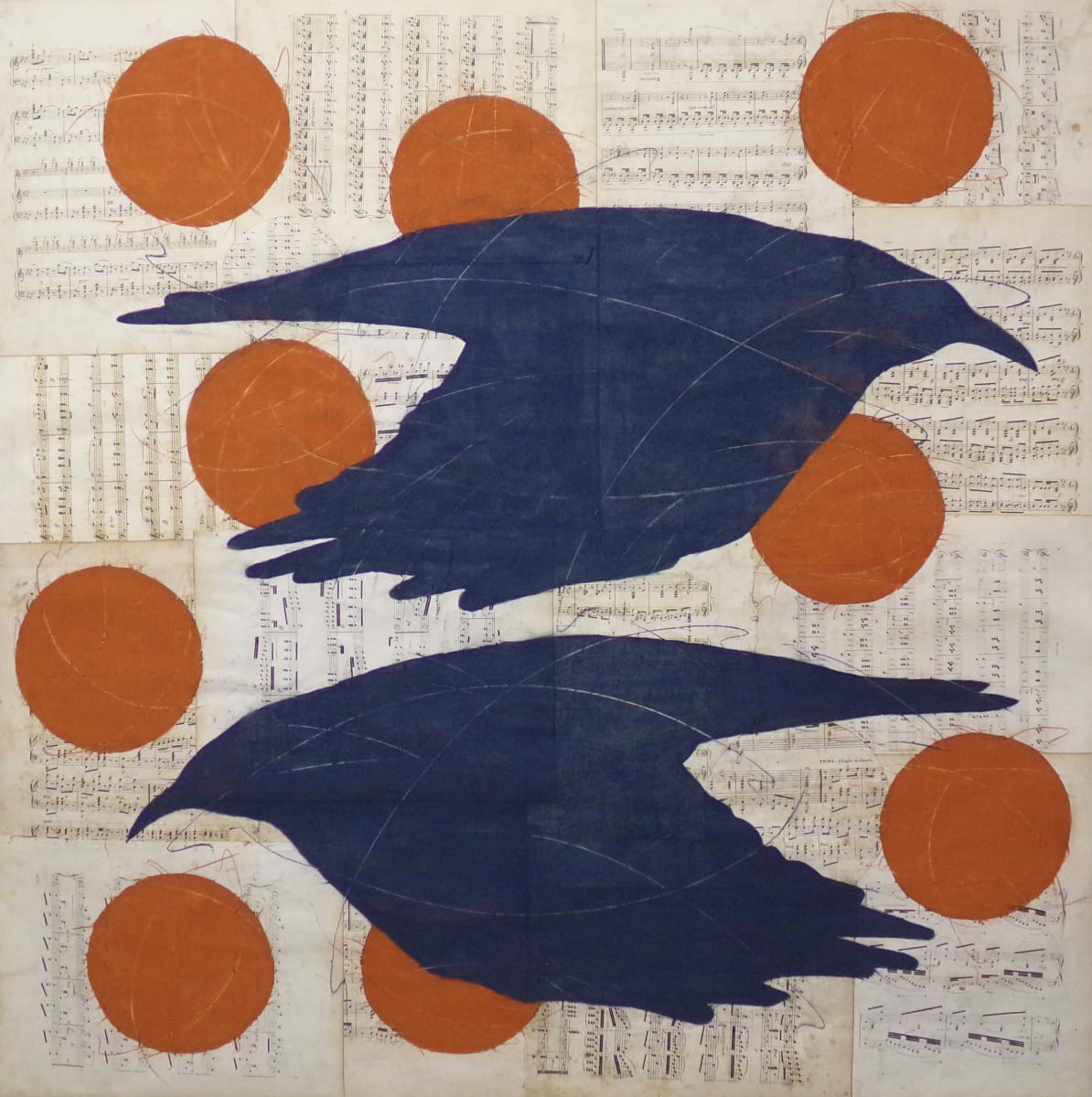 Grey Birds Red Moons by Louise Laplante  Image: Grey Birds Red Moons