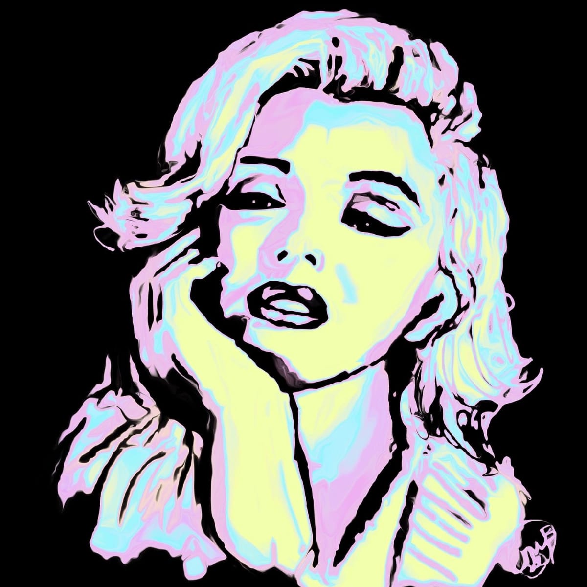 Digital Portraits of Public Figures - PRINTS by Eileen Backman  Image: Marilyn Monroe 