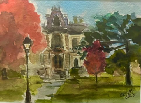 David Davis Mansion Watercolor by Eileen Backman, Image 1.
