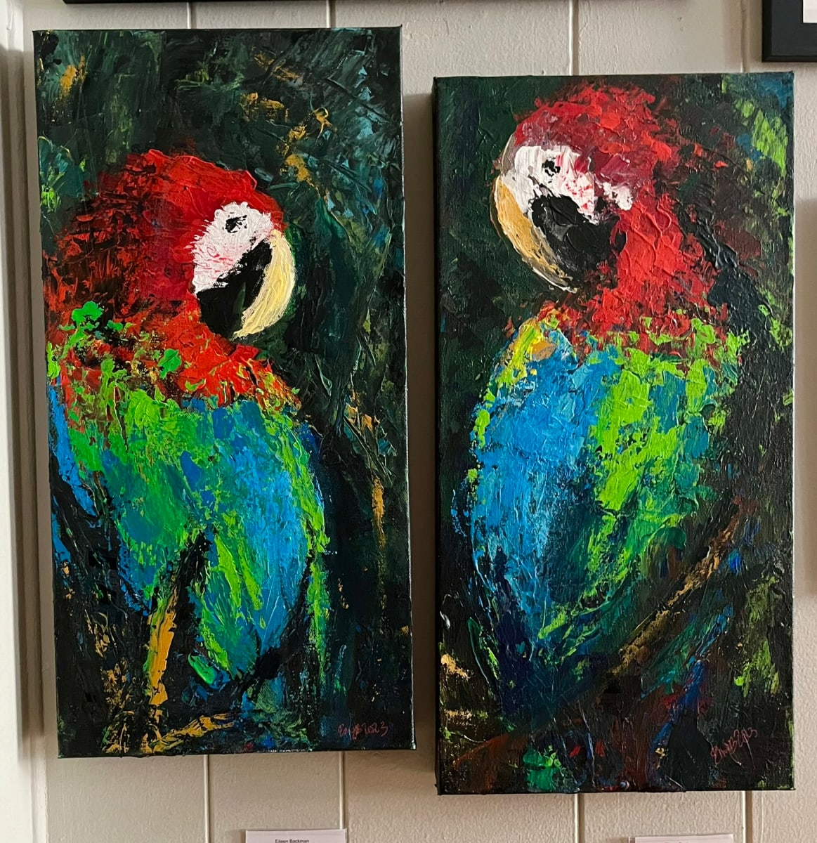 Red and Green Macaw 1 and 2 by Eileen Backman, Image 1.