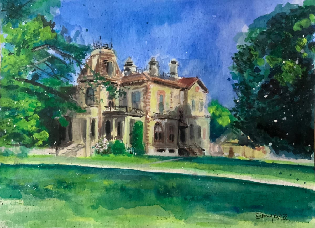 David Davis Mansion in Watercolor by Eileen Backman  Image: David Davis Mansion (unframed)