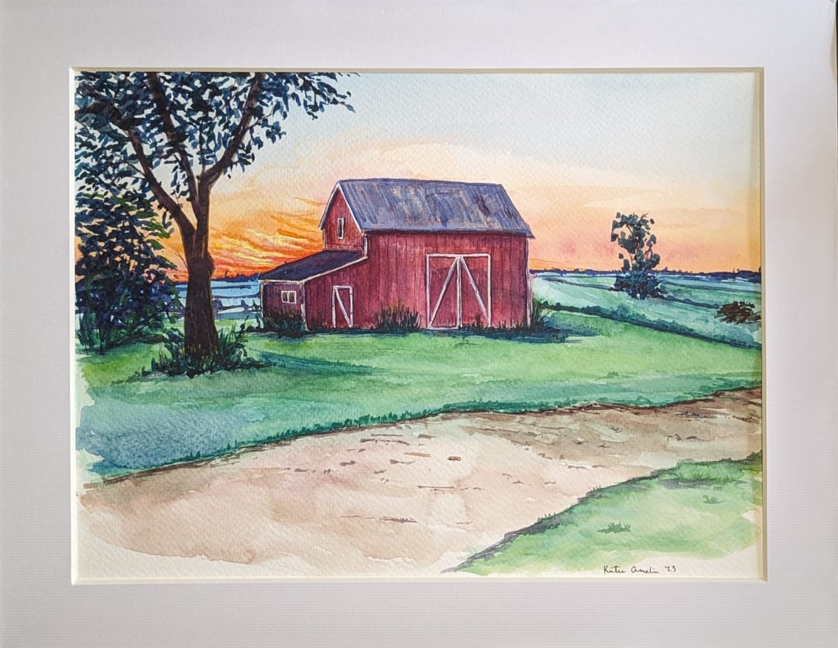 Red Barn Sunset by Kristin Amelia 