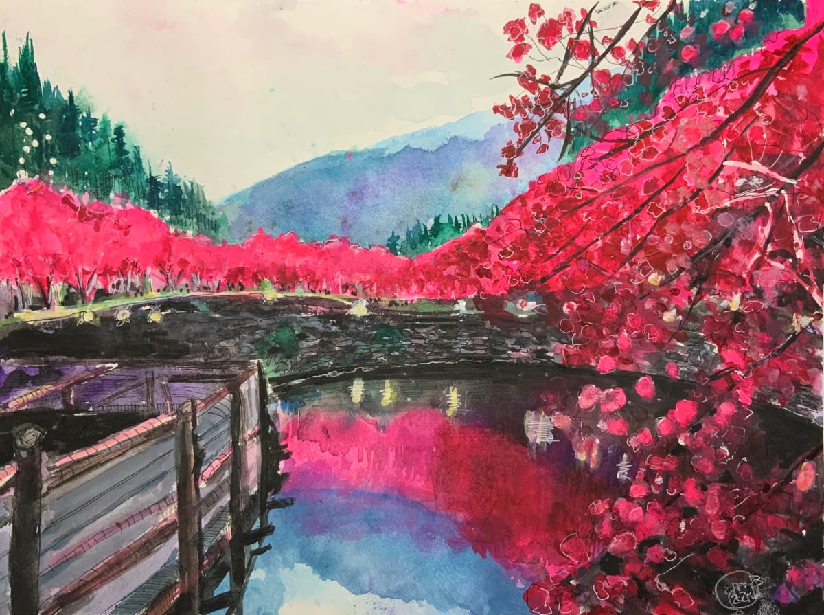 Cherry Blossom Lake by Eileen Backman 