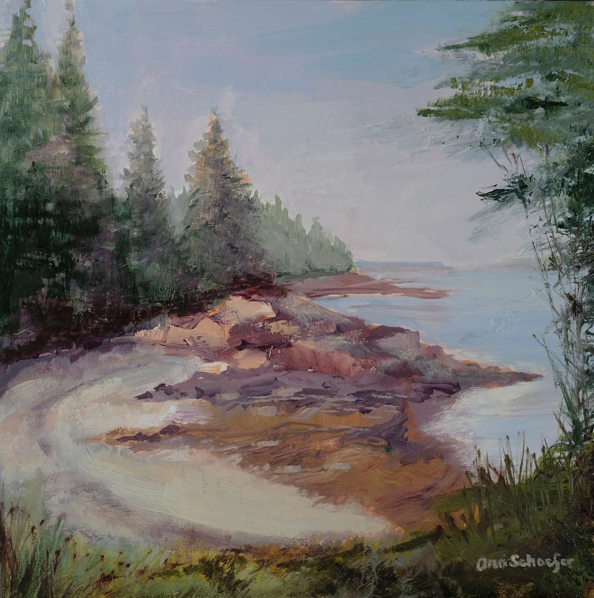Quiet Beach, Tide Out by Ann Schaefer 