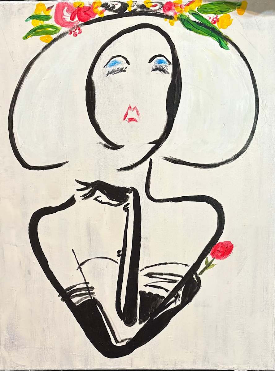 Lady in Flower Hat by Jim Hoehn 