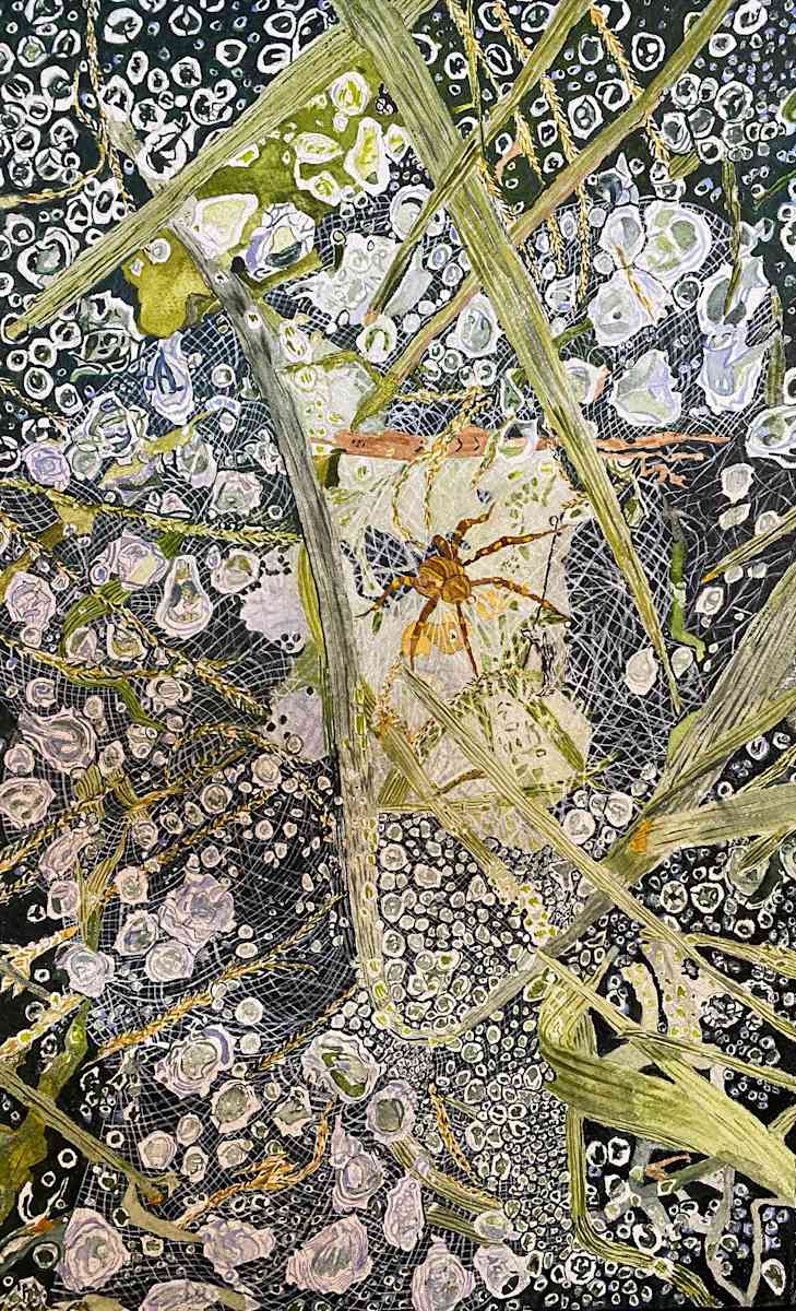 Grass, Web and Raindrops by Alexandra Treadaway-Hoare 