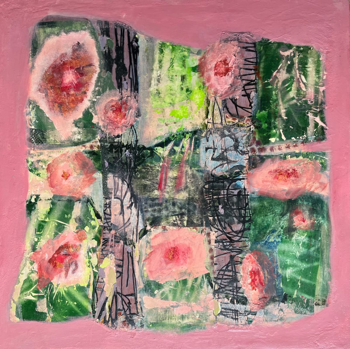 Pinks in the Garden by Marcia Bhorjee 