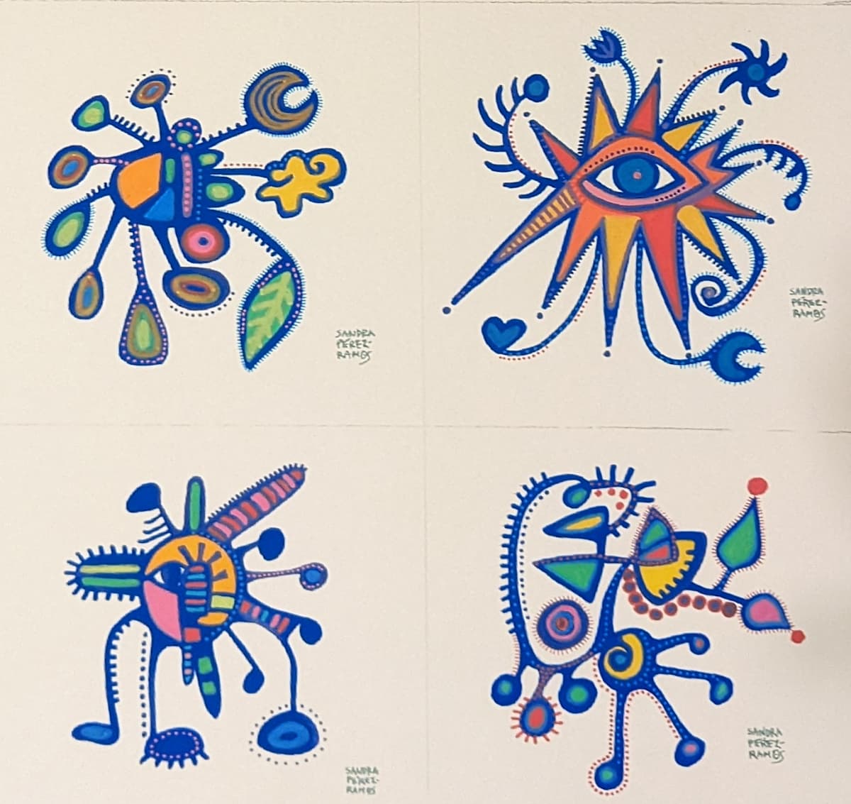 Series of Sun Gods and Satellites (12 Miniatures). by Sandra Perez-Ramos 
