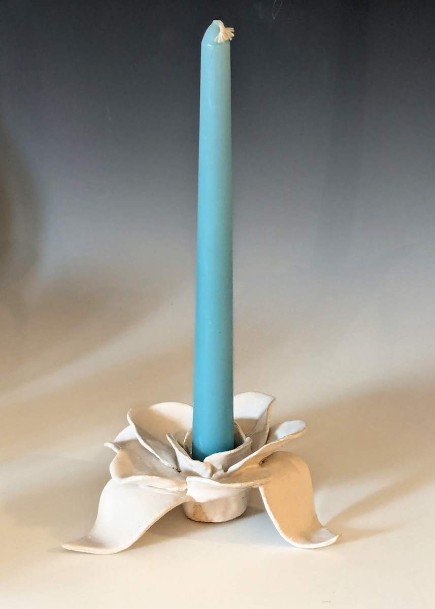 Flower Candlestick Holder by Nancy Jakubowski, Image 1.