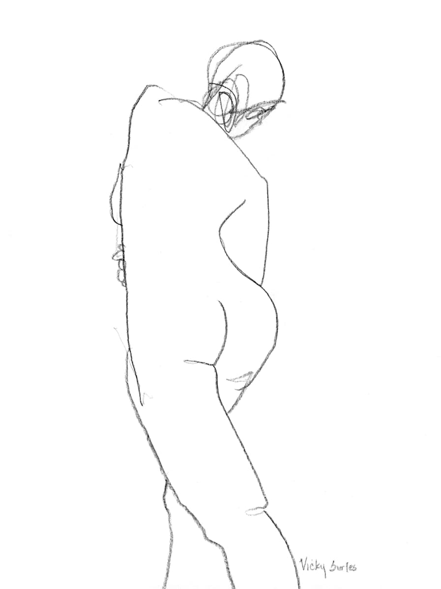 Female Gesture Drawing by Vicky Surles 