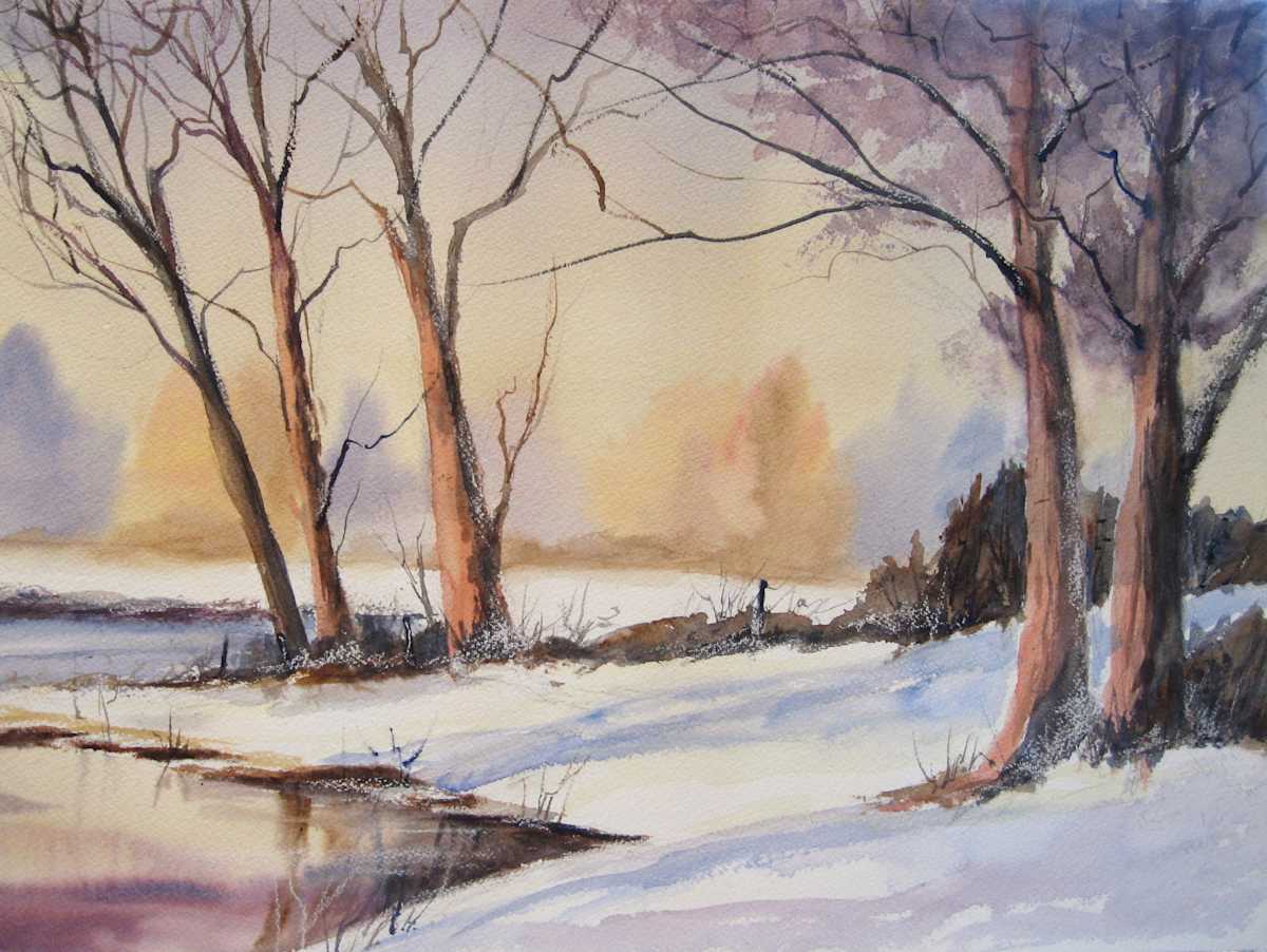 Winter Watercolor by Barbara Mandel 