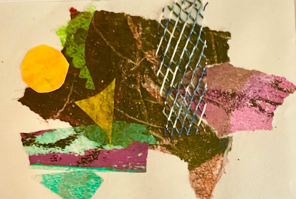 Brown with Screen mini collage by Gail Kaplan-Wassell 