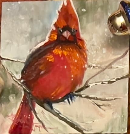 Snow Cardinal1 by Rabecca Jayne Hennessey, Image 1.