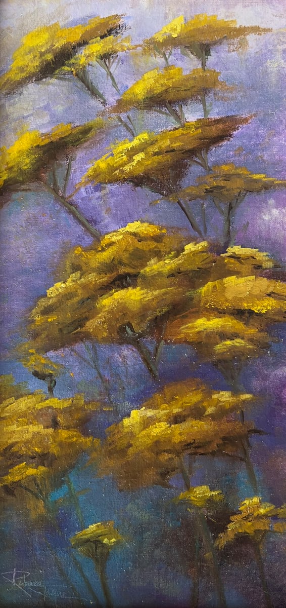 Golden Yarrow in Mist by Rabecca Jayne Hennessey 