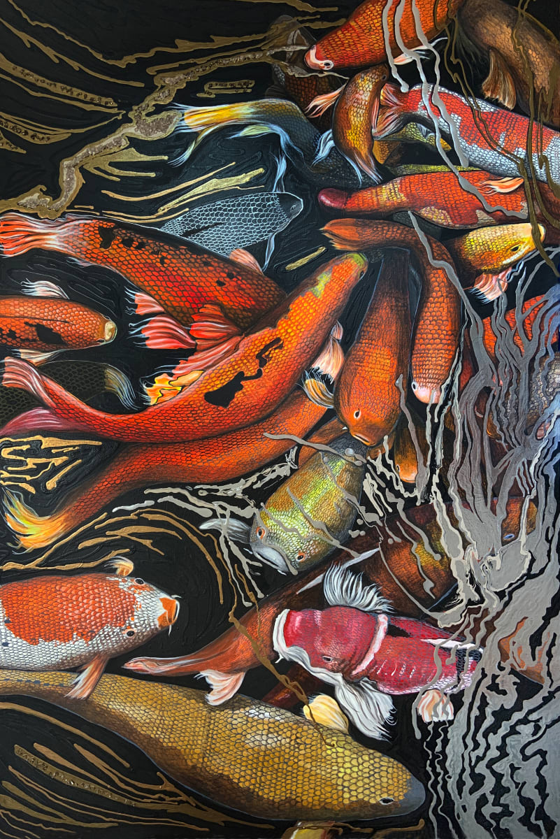 Marilyn Koi Fish Painting by Joanne Berger 