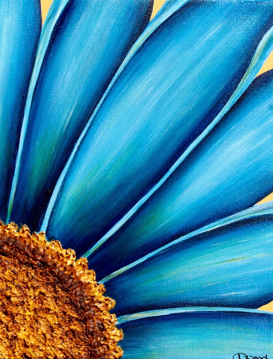 Blue Peeking Daisy 8 x 10 by Denise Cassidy Wood 