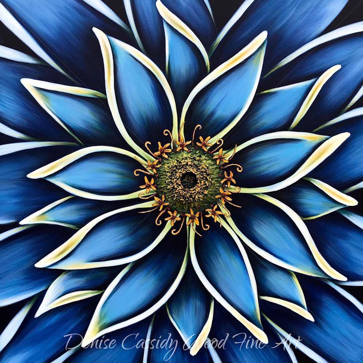 Custom Blue Zinnia #830 by Denise Cassidy, Image 1.