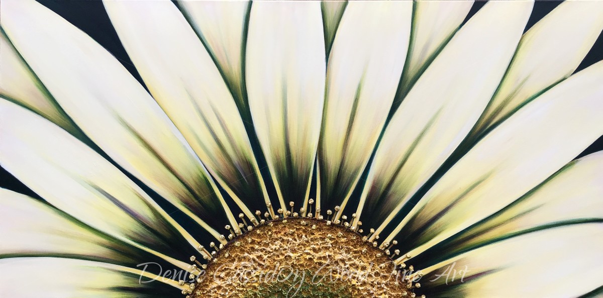 White Gazania #593 by Denise Cassidy Wood 