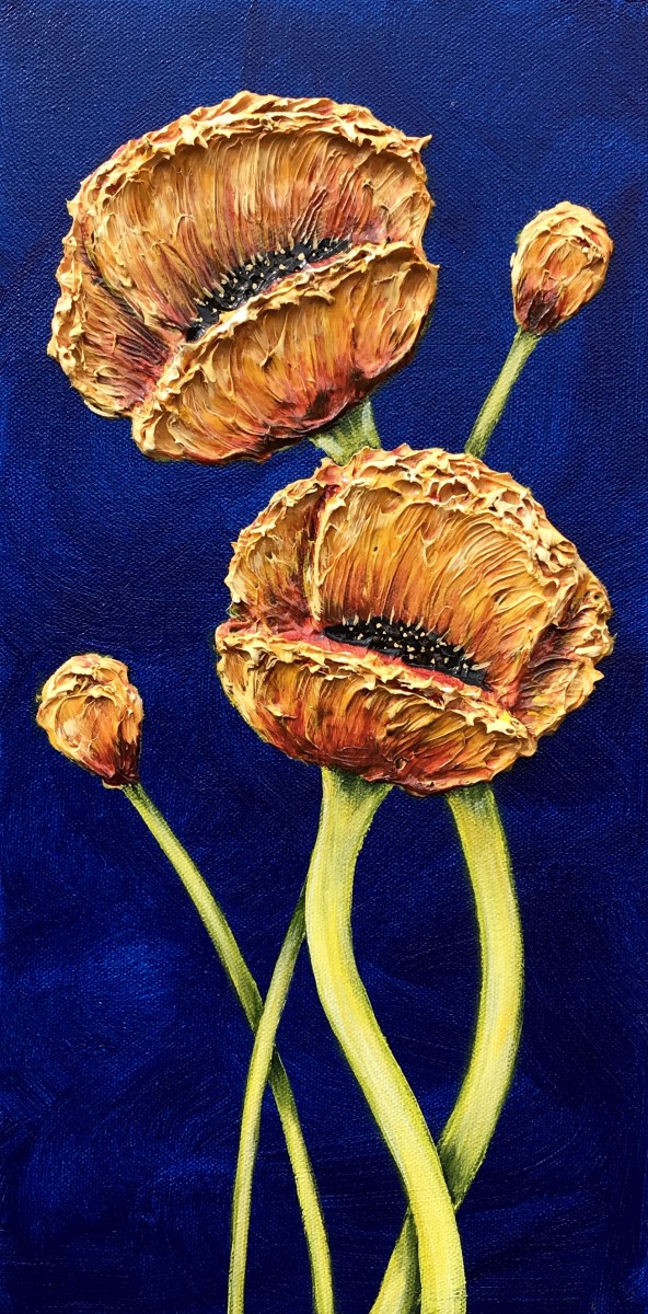 Small Poppies-Orange #700 by Denise Cassidy Wood 