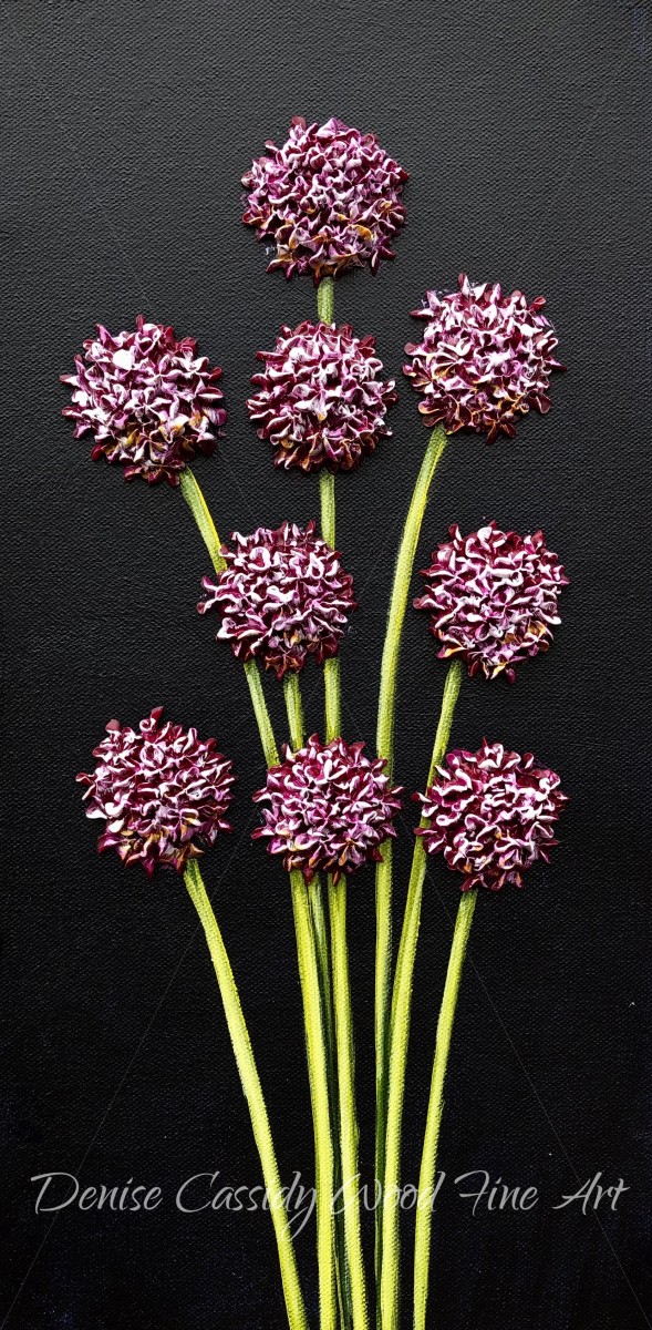 Small Works - Pink Chives #872 by Denise Cassidy Wood 