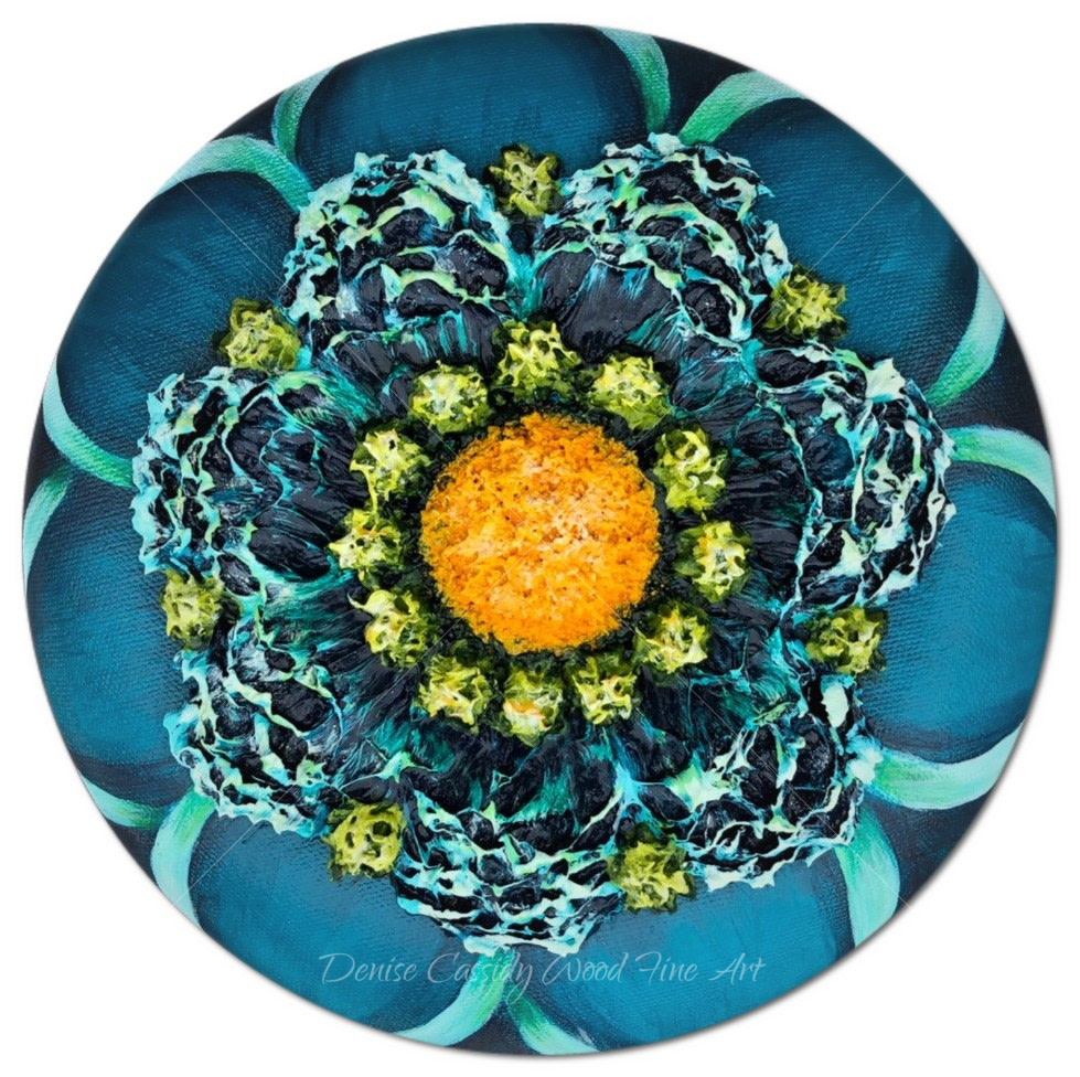 Sm Aqua Mandala #746 by Denise Cassidy, Image 3.