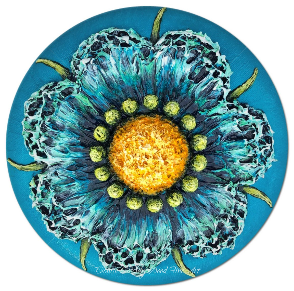 Sm. Turquoise Mandala #758 by Denise Cassidy Wood 